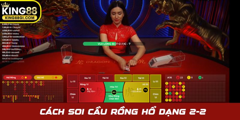 Sử dụng dạng cầu 2 - 2 là cách soi cầu Rồng Hổ hữu ích