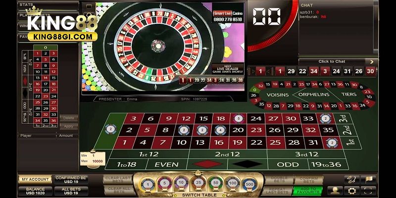 Quy trình chọn bàn cược khi tham gia Roulette